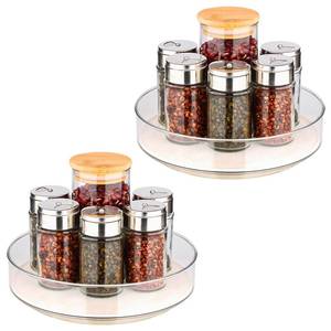 lot 14051 image: 2 Pack Lazy Susan Organizer for Cabinet��Lazy Susan Turntable (8 Inch) with Non-Slip Mat and Handles,Turntable Rack for Kitchen,Pantry,Refrigerator,Bathroom and Vanity Countertop