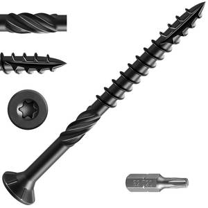 lot 14076 image: Wensilon #10  3 Black Deck Screws, (137pcs) 2 lbs.Exterior Wood Screws, Rust Resistant epoxy Coated, Bronze, T25 Star Bit