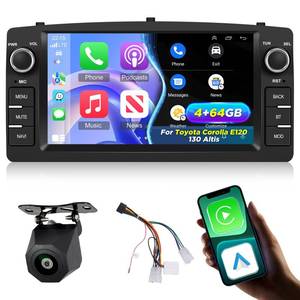 lot 14079 image: 464 Volxcereo Car Radio for Toyota Corolla E120 E130 Altis 2000-2006 BYD F3, 7 inch Android Touchscreen Stereo with CarplayAndroid Auto, GPS, WiFi, Bluetooth, SWC, FMRDS, Rearview Cam