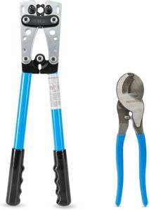 lot 14082 image: NEIKO 02039A Lug Crimping Plier and Cable Cutter Set, Battery Cable Crimping Tool, 8-0 AWG, 6mm - 50mm, Electrician Wire Crimper Tool