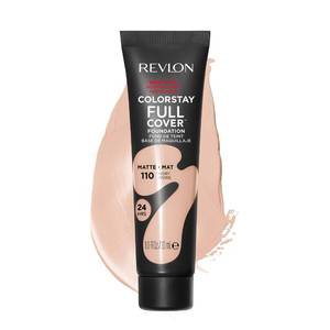 lot 14085 image: Revlon ColorStay Full Cover Longwear Matte Foundation, Heat & Sweat Resistant Lightweight Face Makeup, Ivory (110), 1.0 oz