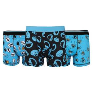 lot 14098 image: Bioworld Sesame Street Cookie Monster Mens 3-Pack Boxer Briefs-XXL