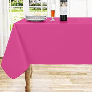 lot 14117 image: homing Square Vinyl Tablecloth, Waterproof Spillproof Plastic Flannel Backed Table Cloth, Wipe Clean Table Cover for Dining, Buffet Parties and Camping (Rose Pink, 54 x 54)
