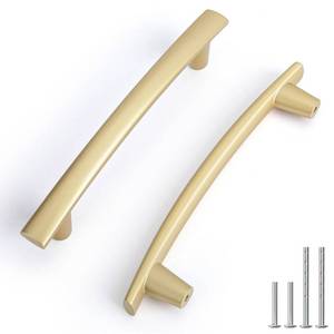 lot 14134 image: homdiy 5 inch Cabinet Handles 10 Pack Matte Gold Cabinet Pulls Arch Gold Drawer Pulls Brushed Brass Drawer Handles for Kitchen Dresser Furniture Hardware