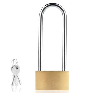 lot 14137 image: Weather Proof Lock, 3 Inch Long Shackle Pad Lock Solid Brass Padlock with 3 Same Keys Waterproof Rustproof Long Locks with Key Marine Padlock for Outdoor Fence Sheds Storage Unit School Toolbox Garage