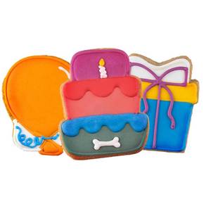 lot 14139 image: CRUMBARK Dog Birthday Treats  Hand-Decorated Treats �� 3 Pack in Gift Box  Extra Large Treat 62g Cookie, Vegan Dog Birthday Cake