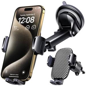 lot 14140 image: Qifutan Car Phone Holder Mount Phone Mount for Car Windshield Dashboard Air Vent Universal Hands Free Automobile Cell Phone Holder Fit for iPhone Smartphone Camera Mounts
