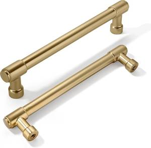 lot 14142 image: khtumeware 10 Pack Brushed Brass Cabinet Pulls 5 Inch(128MM) Hole Centers Kitchen Brushed Gold Cabinet Handles Cabinet Hardware Kitchen Handles for Cabinets Cupboard Handles Drawer Pulls