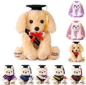 lot 14149 image: Oukiwi 8 Inch Graduation Plush Stuffed Animal Class of 2026 Brown Puppy Dog