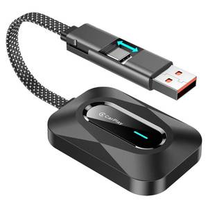 lot 14161 image: Jutaruoo J1 Wireless CarPlay & Android Auto Adapter, 2-in-1 Wired to Wireless Dongle with USB AC, 5GHz WiFi Fast Connection, Auto-Reconnect Plug & Play