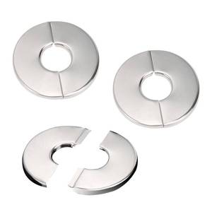 lot 14408 image: 3 Pack Wall Split Flange Self-Adhesive Split Flange for Pipes 35mm Snap-On Cover, Stainless Steel Decorative Pipe Ring for WaterDrainGas Lines