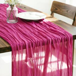 lot 14422 image: Fuschia Cheesecloth Table Runner 160 Inches 14 Ft Gauze Table Runner