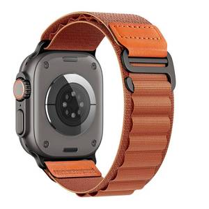 lot 14430 image: MRAIN-H Leather Design Compatible with Apple Watch Bands Ultra 3 2 1 (49mm) & Series 11 10 9 8 7 6 5 4 SE 3 2 1 (46mm 45mm 44mm), Soft Stretchy Nylon Sport Band for iWatch Men Women