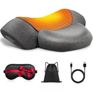 lot 14433 image: Upalled Cordless Heated Neck Massager Pillow for Pain Relief Deep Tissue, 3-in-1 Rechargeable Neck Cervical Traction Device with Heat, Massage, Electric Stretch, Ergonomic Shoulder Relaxer,Grey