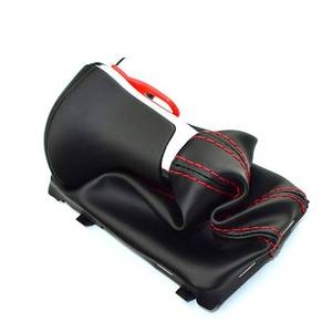 lot 14437 image: Cakievro Gear Shift Knob Auto Automatic Leather Chrome for Audi A6 A7 A3 A4 A5 A6 c6 Q7 Q5 2009 2010 2011 2012 2014 4G1 713 139 R (Red line Black)