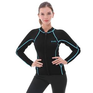 lot 14442 image: GoldFin Wetsuit Top Women, 2mm Wetsuits Jacket Long Sleeve Neoprene Tops for Water Aerobics Diving Surfing Swimming