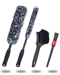 lot 14446 image: PRO Choice 4 Pack Long Handle Wheel Brush Kit for Cleaning Wheel and Tire- 2X Soft Wheel Cleaning Brush, Detailing Brush and Stiff Tire Brush