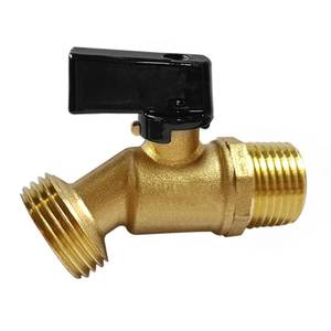 lot 14447 image: Uenede Brass Garden Hose Bibb Valve, 12 NPT MIP Male Inlet to 34 GHT Male Outlet, Faucets Spigot with Quarter Turn Ball Valve