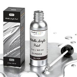 lot 14456 image: Nicpro Silver Leaf Paint - 2oz60ml Metallic Silver Acrylic Paint, Water-Based Non Toxic Non Fading Touch Up Paints for Crafts, Metal, Wood, Clay, Fabric, Canvas, Furniture, Handcrafts, Art Supplies