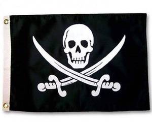 lot 14481 image: usep Jolly Roger Calico Jack Rackham Pirate 12x18 Boat Flag IndoorOutdoor