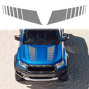 lot 14482 image: ramuel Compatible with 2PCS Car Hood Cover Vinyl Stripe Stickers Racing Stripes Auto Bonnet Hoods Bumper Decoration Decals Graphics Accessories for Pickup Truck Universal (Grey)