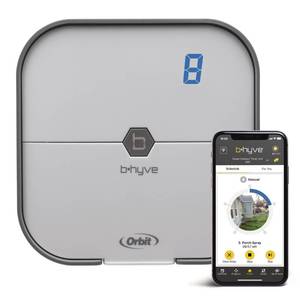 lot 19522 image: Orbit B-hyve Indoor Smart Sprinkler Controller - 8-Zone - WiFi Irrigation Controller - App Controlled Irrigation with Weather Adjustment - Easy Installation Smart Home Ready Device - 57925
