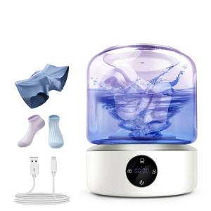 lot 19525 image: Portable Mini Washing Machine  Compact Deep Cleans Underwear, Baby Clothes, Small Laundry  Type-C, Spin-Dry & UV 4000 mAh Battery (MR201-US-Purple)