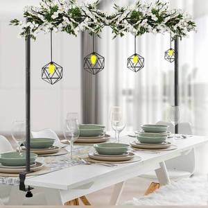 lot 19543 image: ParseBio Over The Table Rod Stand with Clamps Adjustable 31-110 Length 31-64 Height, Table Balloon Arch Stand for Wedding Easter Engagement Party, Black Table Arch Frame Hanging Decor Rod