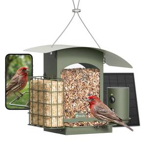 lot 19545 image: Birdfy Smart Bird Feeder with Camera Solar Powered, 1080P Metal Hanging Bird Feeder with Instant Alerts, Slow Motion & Optional AI Bird Recognition, Gift for Bird Lovers