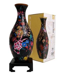 lot 19553 image: Pintoo 3D Puzzle Vase with 160 Curved Plastic Pieces House Warming Gift for Flower Arrangements and Home Decoration S1031 (Classic, Elegant Floral Print)