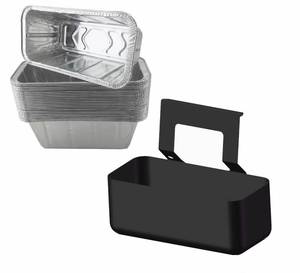 lot 19567 image: Firsgrill Professional Replacement Blackstone Griddle 17, 22, 28, 30 & 36 inches Grease Cup Foil Tray pan (BSL13) (3 foil Pans)