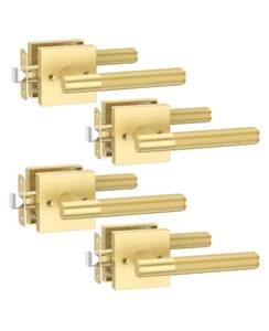 lot 19572 image: Asidrama 4 Pack Brushed Gold Passage Interior Door Handles