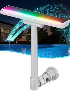 lot 19584 image: Pool Fountain with 7-Color LED Lights, AboveInground Pool Fountain Lights with Remote Control, Adjustable Pool Sprinkler Waterfall for Cooling 6-15 Degrees