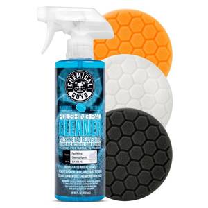 lot 20150 image: Chemical Guys, 5.5 in Foam Buffing Pad Kit, 3 Pads & Pad Cleaner, 4-Piece