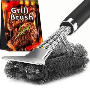 lot 20170 image: TNTOR Grill Brush with Scraper, 18 Adjustable Handle BBQ Grill Brush for Outdoor Grill, Extra Strong Grill Cleaner Accessories for GrillSmokerGasCharcoal Grill Cleaning-Grill Gifts for MenDad