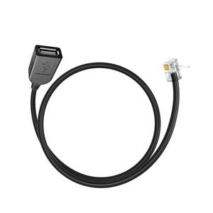lot 20180 image: SYGGDERS RJ9 Male to USB Female Cable, 4P4C 4-pin with 30cm Circular Black Cable(Length 30 Centimeters)