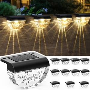 lot 20190 image: Melunar 12 Pack Solar Deck Lights Outdoor, Solar Step Lights Waterproof for Outside, Yard, Patio, Garden, Pool, Railing, Stairs, Fence (Warm White)