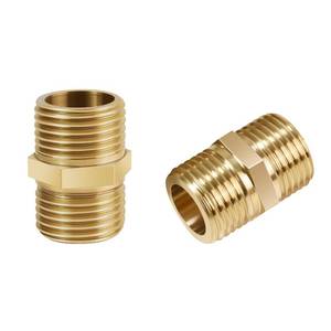 lot 20201 image: AUUTI 12 Inch Npt Brass Nipple Male To Male Pipe Fitting Adapter