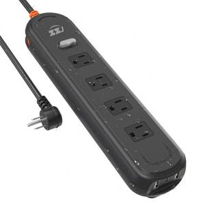 lot 20204 image: Outdoor Power Strip Weatherproof, 7-in-1 Surge Protector with 4 Wide Outlets 2USB A and 1USB C,1625W13A, 6FT Flat Plug Multi-Plug Outdoor Extension Cord for Indoor Outdoor, UL FCC Listed