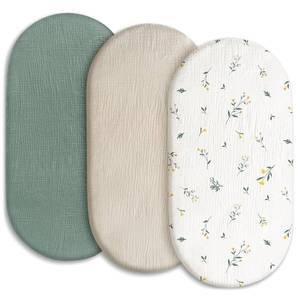 lot 20212 image: Gllquen Baby Muslin Bassinet Sheets 3pk, Soft Cotton Baby Sheet Boy, 33x17