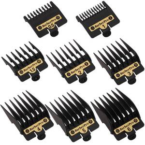 lot 20228 image: 8PACK Premium Clipper Guards Compatible with BaByliss Barberology FX825, FX870, FX880, and FX673, Trimmer Replacement Guards for Babyliss Clippers, Black