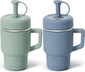lot 20229 image: Fimibuke Toddler Tumbler with Handle & Straw, 15 OZ Spill Proof Sippy Cups