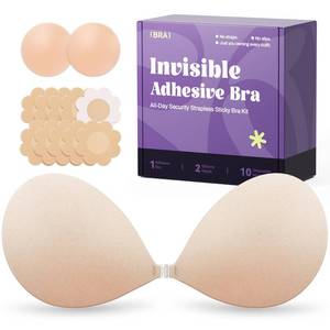 lot 20235 image: Invisible Strapless Sticky Bra Push up for Women, Ultra Adhesive Bra for Backless Dress, Cleavage Bra Lift Novelty Bras (B Cup, Light Beige)