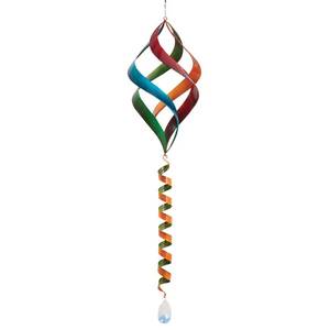 lot 20264 image: Bits and Pieces Enameled Rainbow Wind Spinner - Sun Catcher Colorful Garden D�cor - Hanging Suncatcher with Spiral Tail Prism - Weatherproof Enamel Finish for Yard Decorations Outdoor