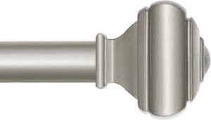 lot 19526 image: USFOOK Curtain Rods with Brackets and Hardware Kit Silver