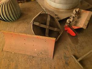 lot 4564 image: 4ft Bucket Attachment, 26.5in Snow Blower Attachment and Industrial Engine Fan
