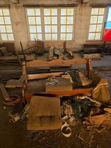 lot 4595 image: Wooden Sofa Frame, Metal Pipe, and More