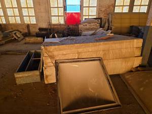 lot 4596 image: Varying Sizes of Installation Board, Metal Storage Box, Sky Lights, and Equipment Parts.