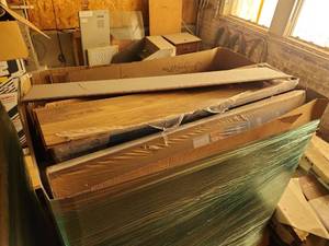 lot 4668 image: Lot Hardwood Flooring Planks Mixed Styles Laminate and Solid Wood - Tongue and Groove