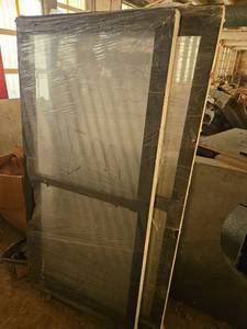 lot 14023 image: Framed Sliding Glass Panel Widows